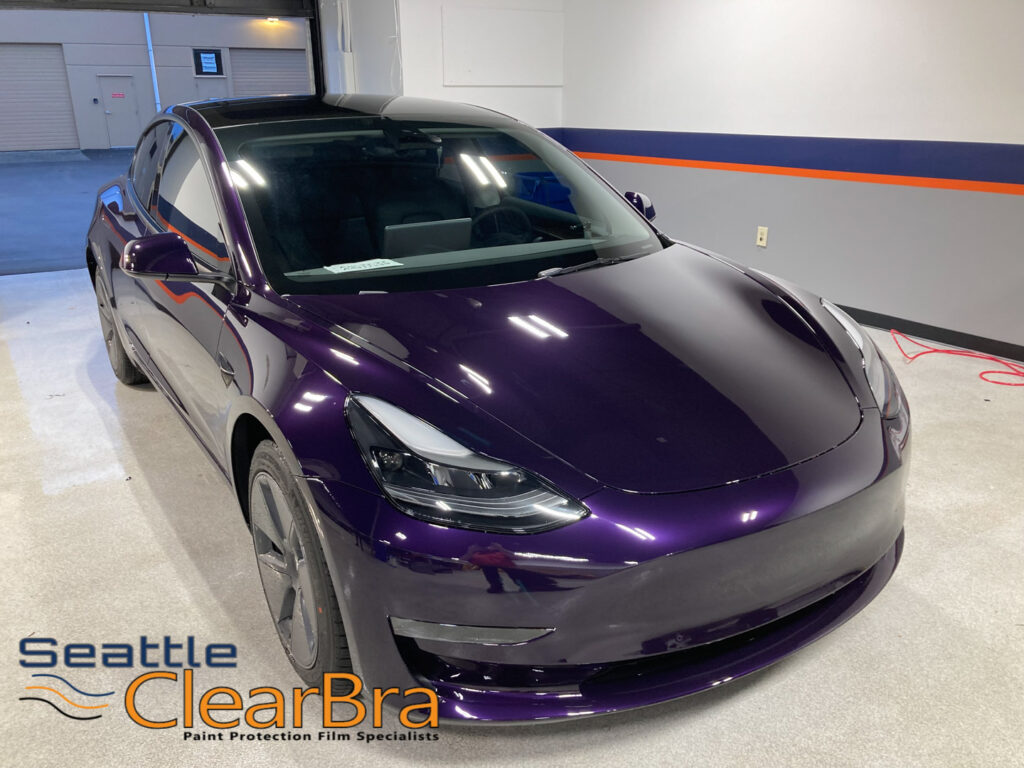 Tesla Model 3 Stek DYNOpurple Paint Protection Film